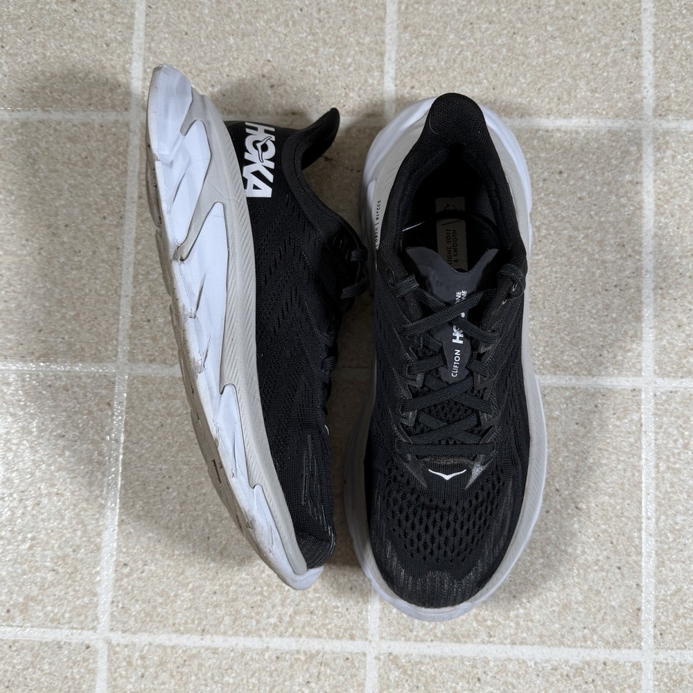 Hoka One One Clifton Edge Black White Women's Sz 6.5 Running Shoes 1110511-BWHT - Picture 2 of 8